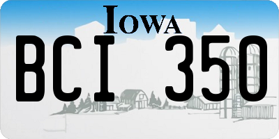 IA license plate BCI350