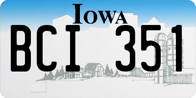 IA license plate BCI351