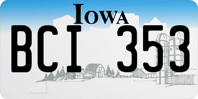 IA license plate BCI353