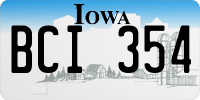 IA license plate BCI354