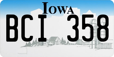 IA license plate BCI358