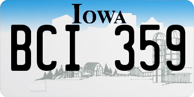 IA license plate BCI359