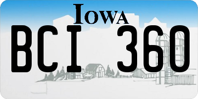 IA license plate BCI360