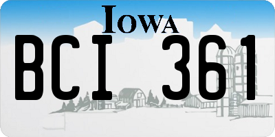 IA license plate BCI361