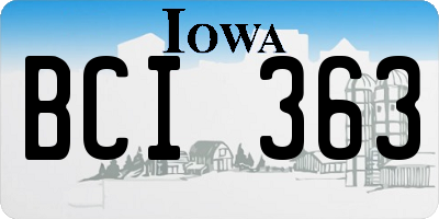 IA license plate BCI363