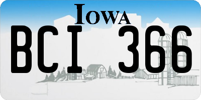 IA license plate BCI366