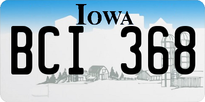 IA license plate BCI368