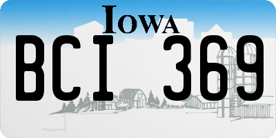 IA license plate BCI369