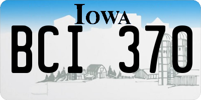 IA license plate BCI370