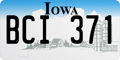 IA license plate BCI371