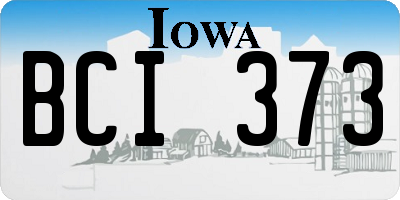 IA license plate BCI373