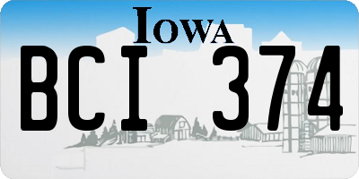 IA license plate BCI374