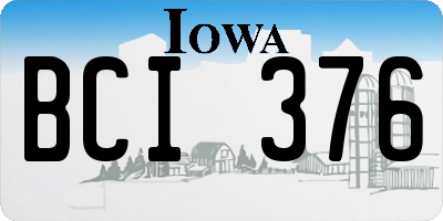 IA license plate BCI376