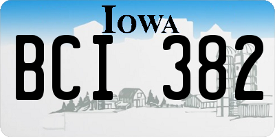 IA license plate BCI382