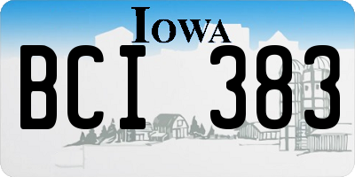 IA license plate BCI383
