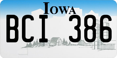 IA license plate BCI386