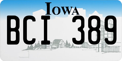 IA license plate BCI389