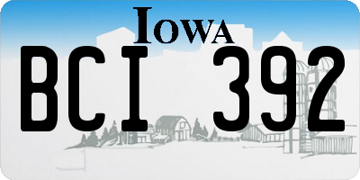 IA license plate BCI392