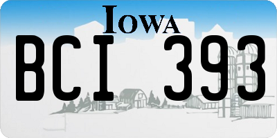 IA license plate BCI393