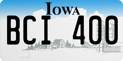 IA license plate BCI400