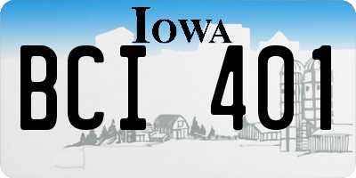 IA license plate BCI401
