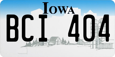 IA license plate BCI404