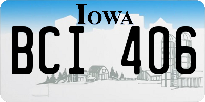 IA license plate BCI406