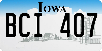 IA license plate BCI407