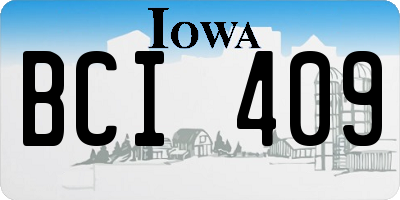 IA license plate BCI409