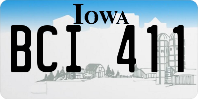 IA license plate BCI411