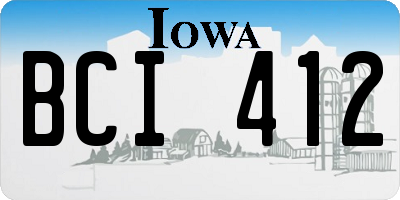IA license plate BCI412