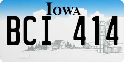 IA license plate BCI414