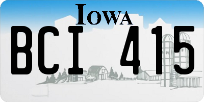 IA license plate BCI415