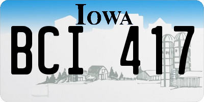 IA license plate BCI417