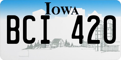 IA license plate BCI420