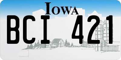 IA license plate BCI421