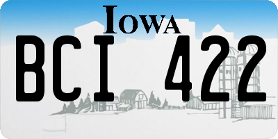 IA license plate BCI422