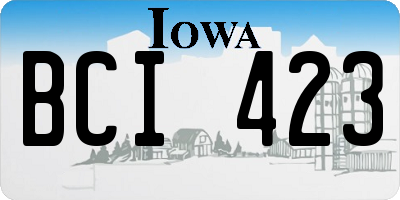 IA license plate BCI423