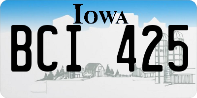 IA license plate BCI425