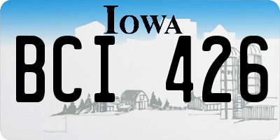 IA license plate BCI426
