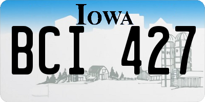 IA license plate BCI427