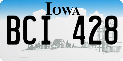 IA license plate BCI428