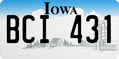 IA license plate BCI431
