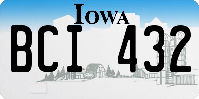 IA license plate BCI432