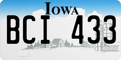 IA license plate BCI433