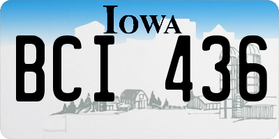 IA license plate BCI436