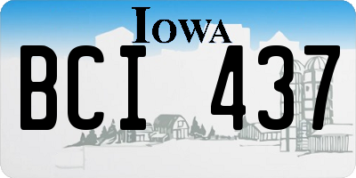 IA license plate BCI437