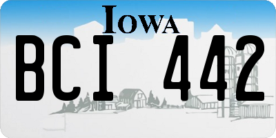 IA license plate BCI442