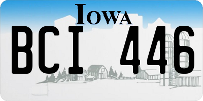 IA license plate BCI446