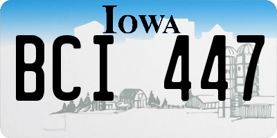 IA license plate BCI447